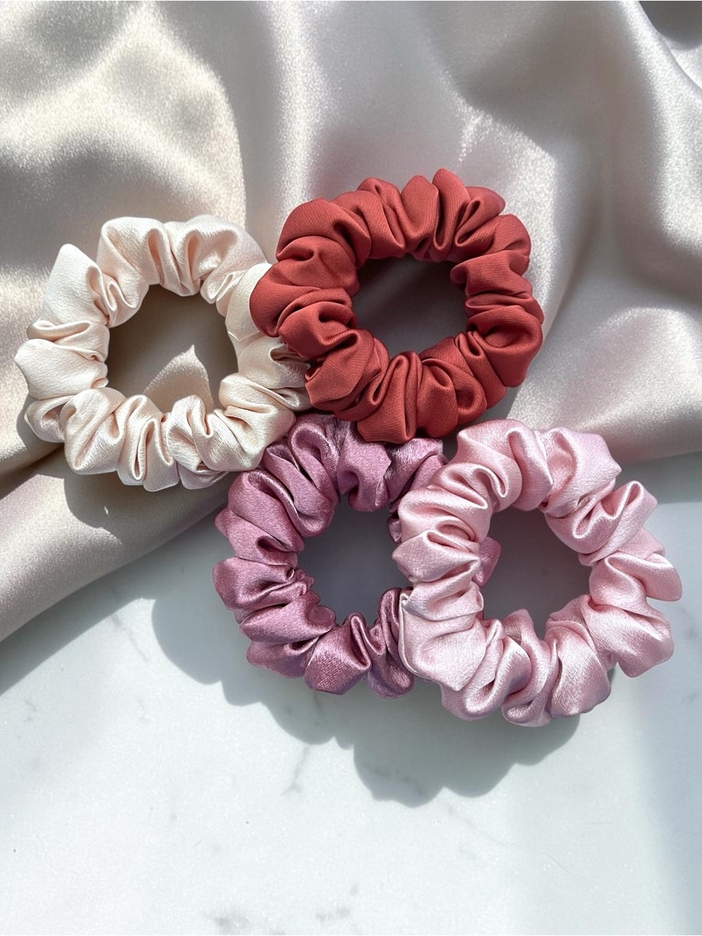 Set of 4 Satin Scrunchies